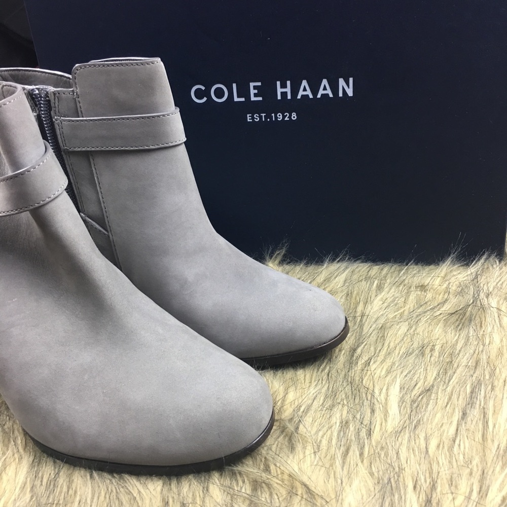 NWB Cole Haan Gray Suede Ankle Boots